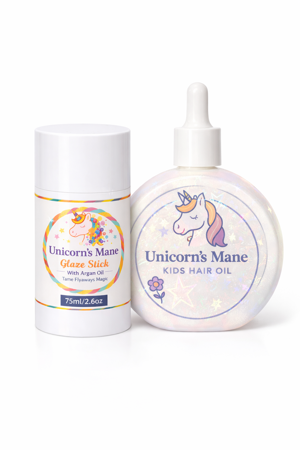 Unicorn’s Mane Magic Duo – Kids Hair Oil + Glaze Stick