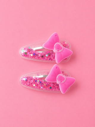 Glitter bow snaps