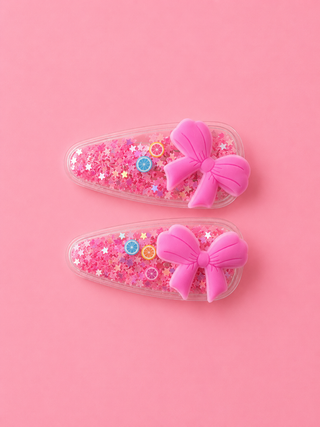 Glitter bow snaps