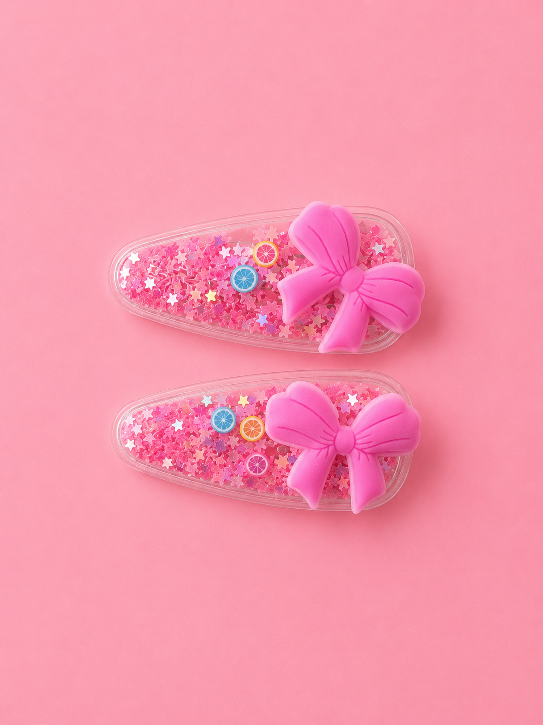 Glitter bow snaps